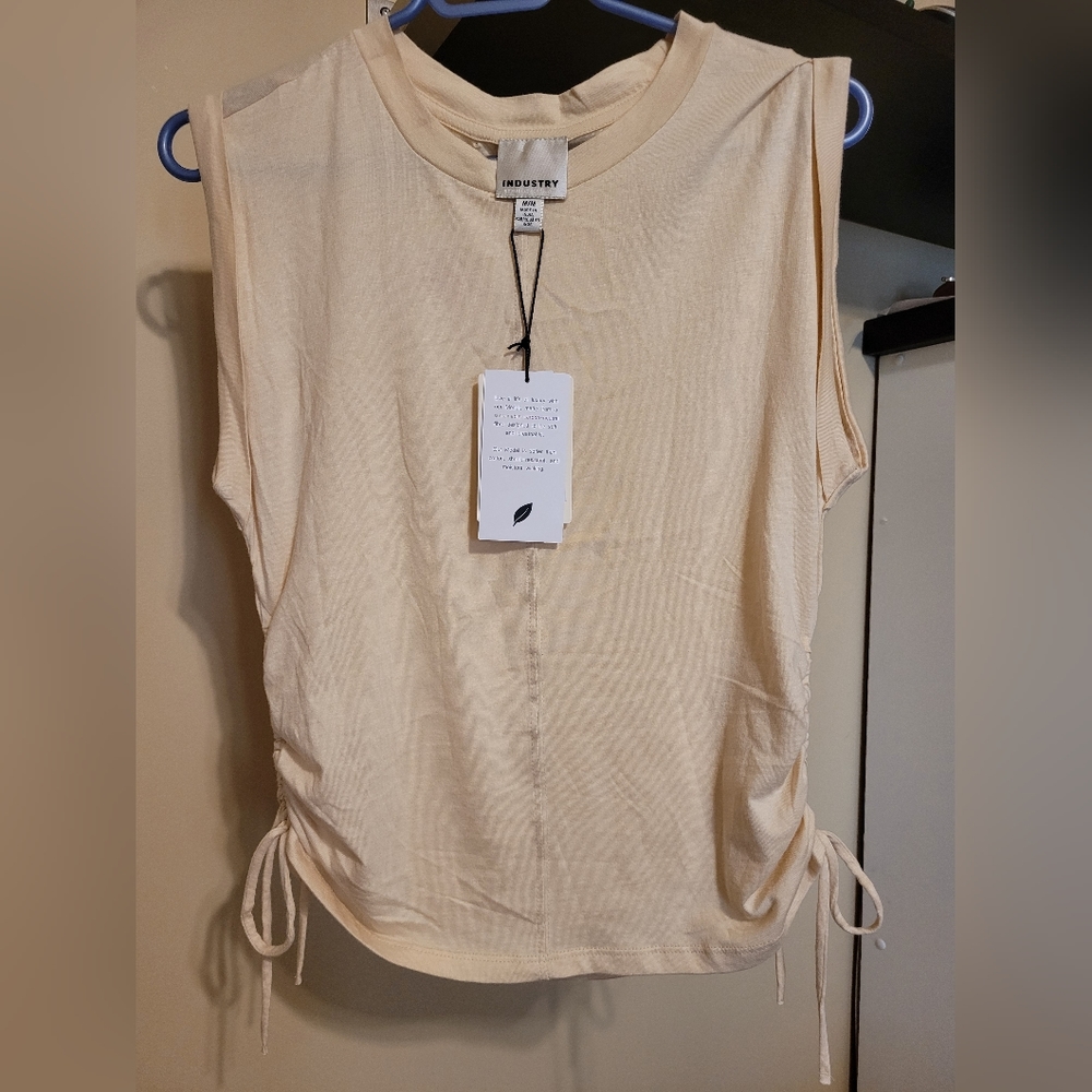 [NEW] Cream Tank Top with Drawstring Waist